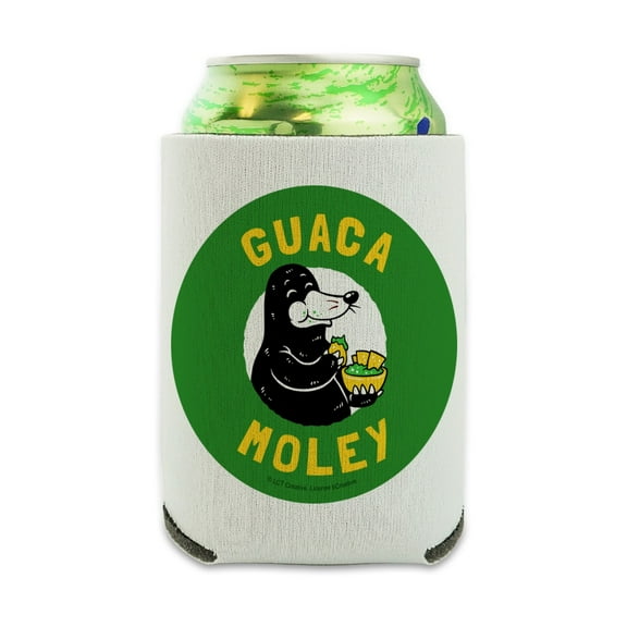 Guaca Moley Mole Eating Guacamole Funny Humor Can Cooler - Drink Sleeve Hugger Collapsible Insulator - Beverage Insulated Holder