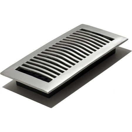 

Decor Grates 4 x 10 Aluminum Brushed Nickel Louvered Floor Register