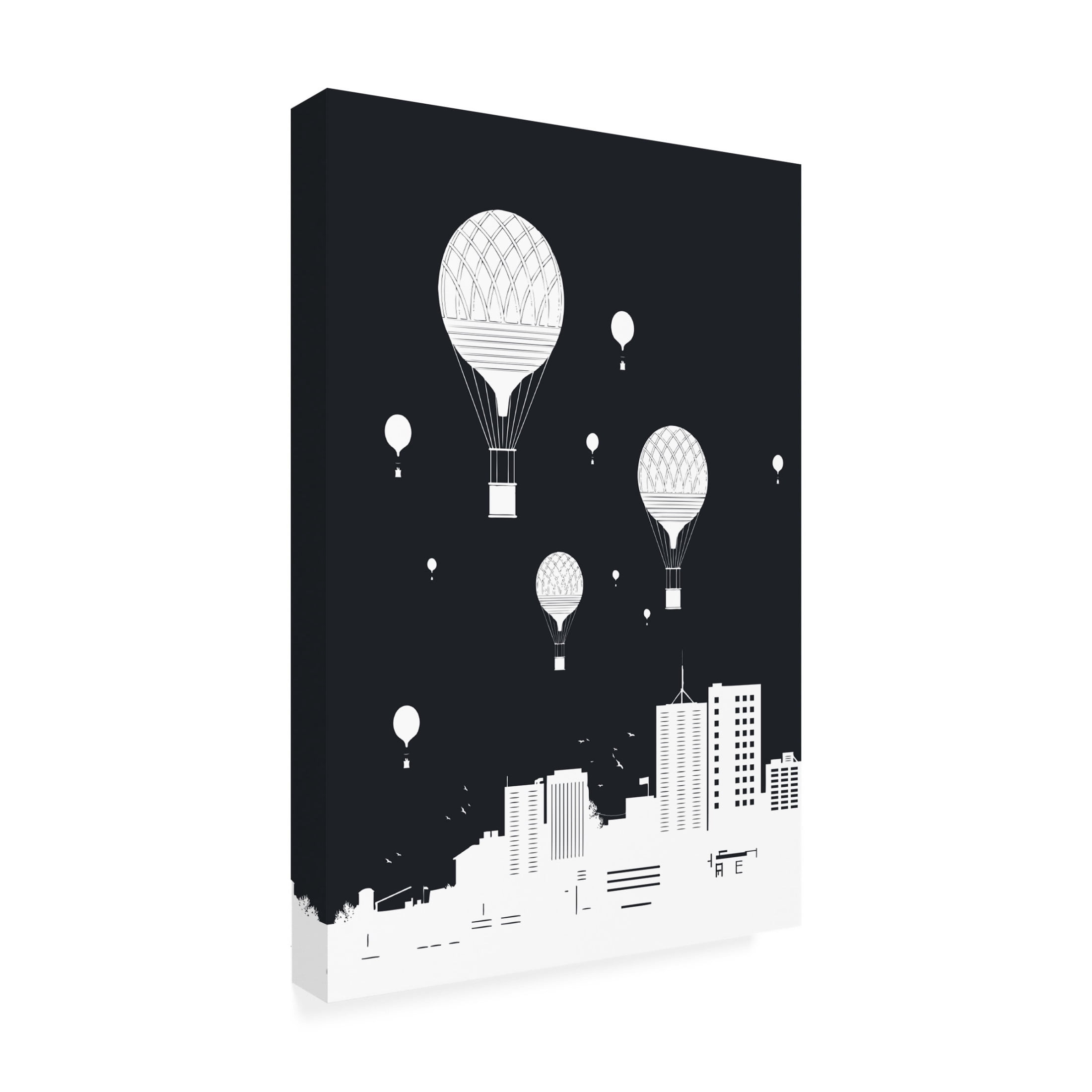 Trademark Fine Art Balazs Solti  Balloons and the city Canvas Wall Art
