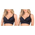 thumbnail image 3 of Qarigey Sujetador de copa profunda para mujer con axilas de alambre, ropa moldeadora de grasa, sujetador deportivo con cierre en la espalda, Negro A 42 2Conjunto, 3 of 6