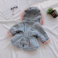 thumbnail image 2 of Toddler Girls Denim Jackets - Winter Warm Fleece Lined Jeans Coats Kids Full Zip up Lightweight Jackets with Hood Windbreaker Outerwear Pinks 2T, 2 of 9