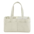thumbnail image 2 of CHENjy White Corduroy Storage Basket, Nappy Caddy for Nursery Organization and Stroller, Lightweight Foldable Diaper Caddy, Thoughtful Shower Gifts, 14.2x7.9x7.1 Inch, 2 of 7