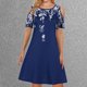 thumbnail image 2 of Vestido de Manga Corta para las Mujeres Moda de Verano Estampado Cuello Redondo Del Hombro, Estilo Casual para el Uso Diario Y de Primavera, 2 of 7