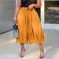 thumbnail image 2 of Levmjia Women Plus Size Wide Leg Capri Pants High Waisted Elastic Waist Loose Casual Baggy Harem Pants Cuffed Ankle Summer Beach Pants Daily Wear, 2 of 7