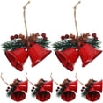 thumbnail image 1 of Adorno colgante de campanas para árbol de Navidad, colgante para árbol de Navidad, diseño de escena, adorno de campanas colgantes, 6 uds., 1 of 6