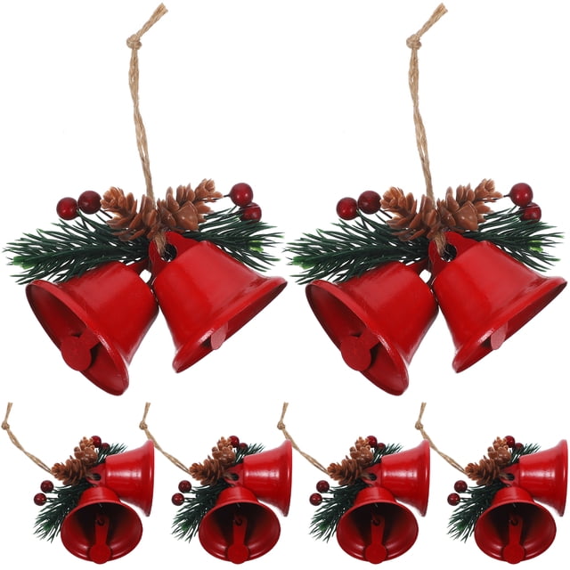 Adorno colgante de campanas para árbol de Navidad, colgante para árbol de Navidad, diseño de escena, adorno de campanas colgantes, 6 uds.