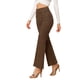 thumbnail image 4 of Pantalones Flare Sólidos de Mujer INSPIRE CHIC con Cremallera Lateral Oculta de Suede Sintético Talla XS Marrón Oscuro, 4 of 6