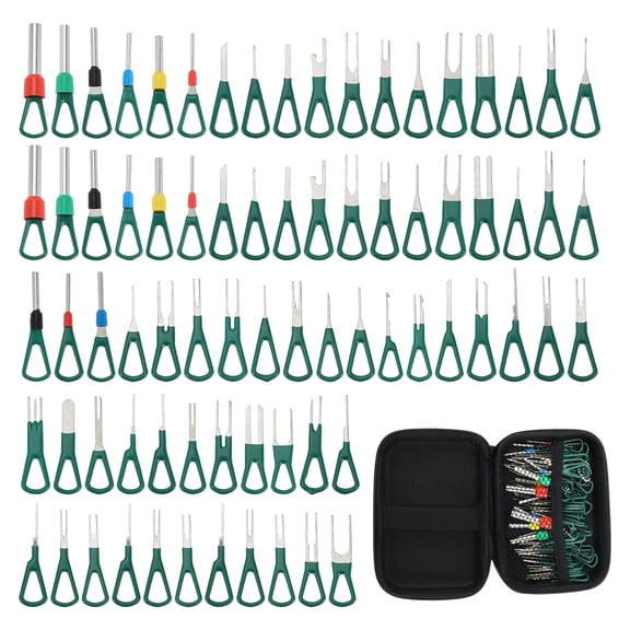 Unique Bargains Terminal Removal Tool Assortment Kit Wire Connector Terminal Pin Extractor Kit Green 76 Pcs