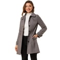 thumbnail image 1 of Abrigo Largo De Invierno Con Cuello Peter Pan Para Mujer Marrón claro L, 1 of 6