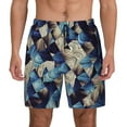 thumbnail image 2 of Goofa Abstract Blue Squares Printed Men's Swim Trunks Board Shorts Quick Dry Mens Swimming Trunks with Compression Liner,Breathable Fit Hawaii Beach Shorts-3X-Large, 2 of 9