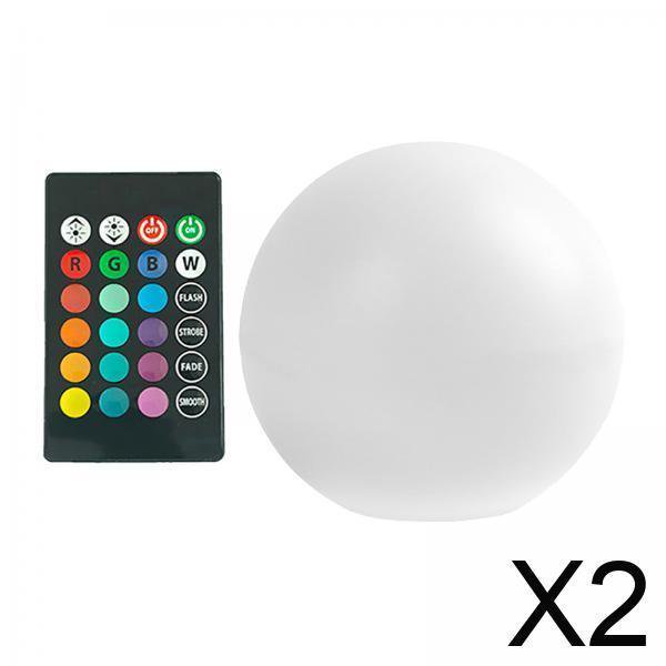 2x Luz De Bola De Piscina Flotante Impermeable Con Control Remoto 16 Colores