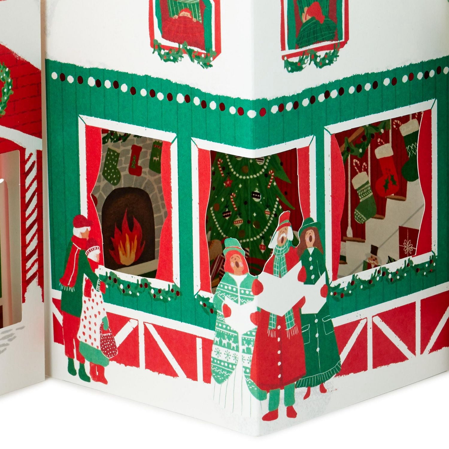 Carte de Noël super géante, Paper Wonder de Hallmark, décoration des fêtes pour la table (Village de Noël, en accordéon)