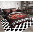 thumbnail image 4 of Manfei Speed Sport Bed in a Bag Full size, Racing Car Bed Set, Teenager Boys Girls Reversible Bedding Full Size, Super Cozy Bedroom Decorative, 7pcs, 4 of 8