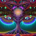 thumbnail image 2 of The Psychedelic Pines - Psychedelic Tree Canvas Wall Art, 2 of 2