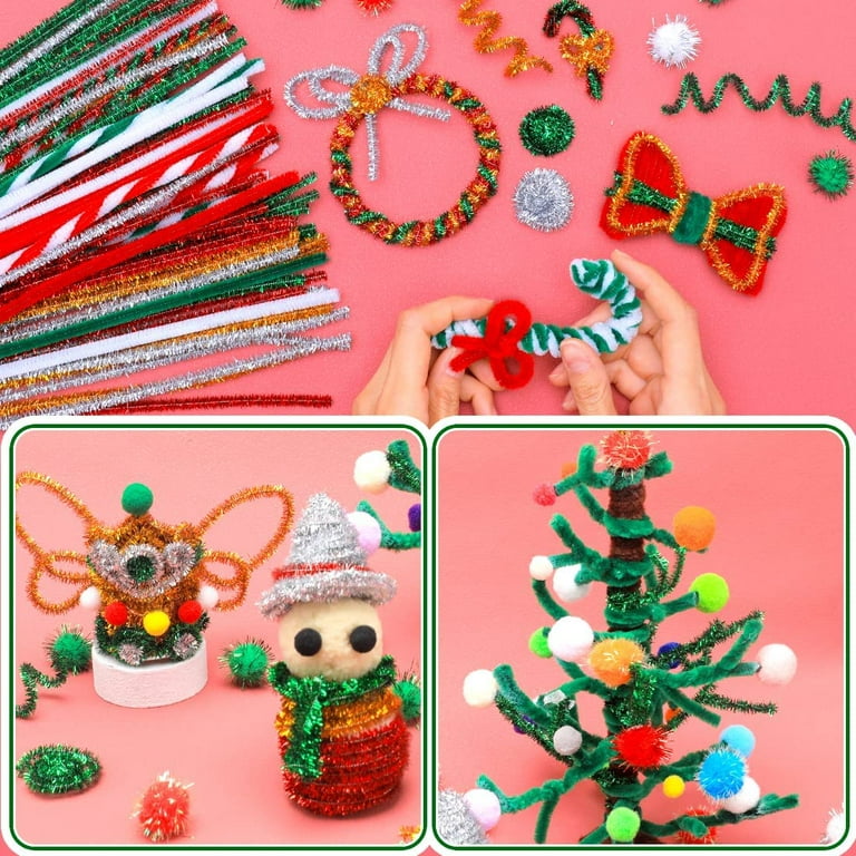 180 pcs Christmas Pipe Cleaners, Pipe Cleaners Craft, Arts and Crafts,  Crafts, Craft Supplies, Art Supplies (Christmas Mixed)… 