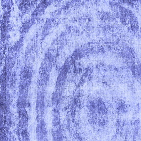 Ahgly Company Machine Washable Indoor Square Abstract Blue Modern Area Rugs, 7' Square