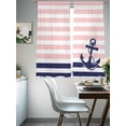 Blue Anchor Sheer Curtains 63 Inches Long 2 Panels, Semi Sheer Rod ...
