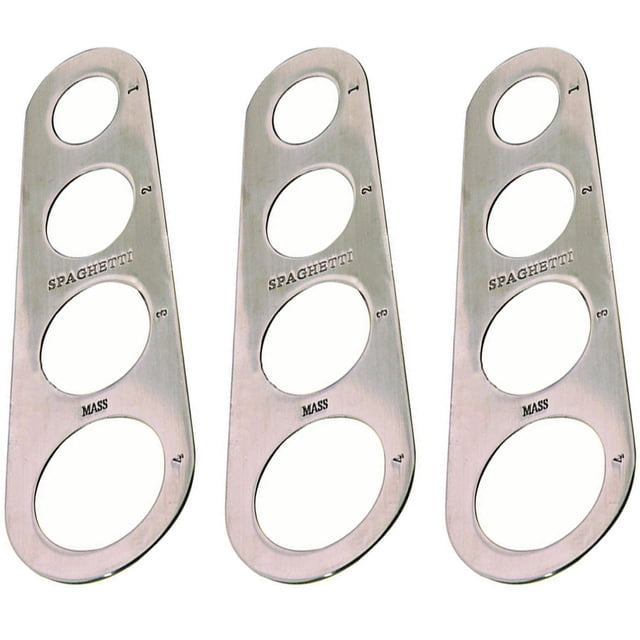 FRCOLOR Noodle Measurer 3pcs Noodle Measuring Ruler Stainless Steel Spaghetti Mass Measuring Noodle Tool,7.09"X2.36"X0.08"