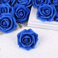 thumbnail image 3 of JFBUJC Fleurs Artificielles Têtes de Roses, Fausses Fleurs Réalistes Fleurs Bleues Fausses Roses (Bleu royal), 3 of 5