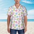 thumbnail image 2 of Susaid Pastel Christmas Cookies Print Short Sleeve Shirts Button Down Casual Shirts Summer Beach Aloha Button Down Short Sleeve for Men ,Medium, 2 of 7