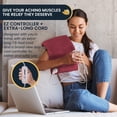 thumbnail image 4 of Sleek Relief Fast-Heating & Auto Shut off Electric Heating Pad for Back Pain and heating pads Cramps Relief - 3 Temperature Settings Hot Heated Pad , XL, Red, 4 of 6