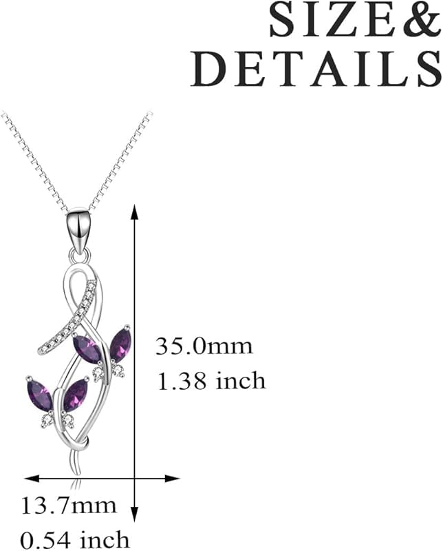 SISGEM Anniversary Jewelry Gifts for Her, 925 Sterling Silver Infinity Butterfly Pendant Necklace with Birthstone Crystal from Austria, Birthday Christmas Jewelry for Women 18 Inches (Gift Box)