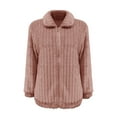 thumbnail image 3 of HANXIULIN Women Winter Warm Casual Coats Long Sleeve Thickened Outerwear Solid Coat With Pockets Red M, 3 of 4