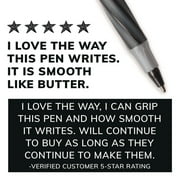 BIC Round Stic Grip Xtra Comfort Ballpoint Pen, Stick, Fine 0.8 mm, Black Ink, Gray/Black Barrel, Dozen