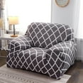 thumbnail image 3 of Shanna Stretch Couch Covers Chaise Lounge Non-Slip Sofa Covers Modern Geometry Sofa Protector (Gray Geometry,1 Seater), 3 of 8