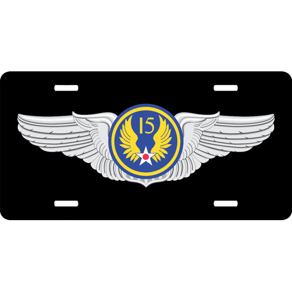15th Air Force Pilot Wings License Plate