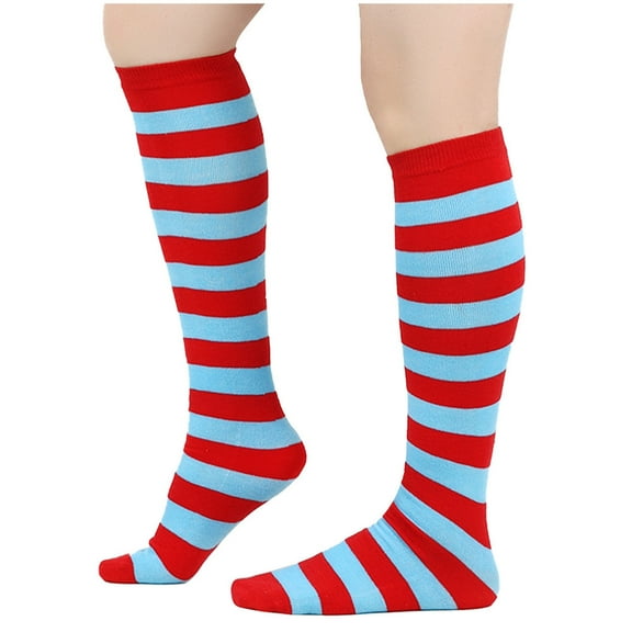 Jgppe Womens Knee High Socks Striped Cute Stockings Casual Cotton Warm Tube Socks Athletic