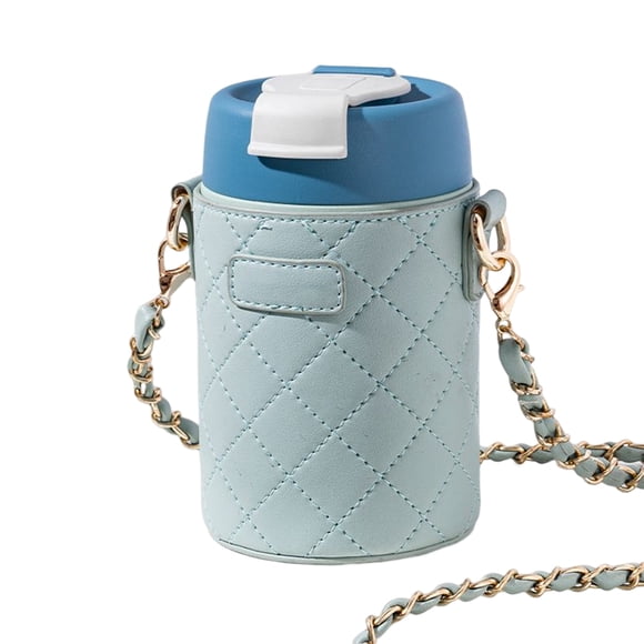 Inteprter Reemplazo portátil de vacío de paja 380 ml de moda para chicas y señoras aspiradoras de compras botella de agua frasco para beber Teteras Verde