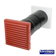 Timco - Timloc Aero Core Through-Wall Vent Set with Baffle - Terracotta - ACV7TE (Size 127 x 350 - 1 Each)