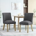 thumbnail image 2 of GDF Studio Gladwin Contemporary Fabric Dining Chairs, Set of 2, Charcoal and Natural, 2 of 7