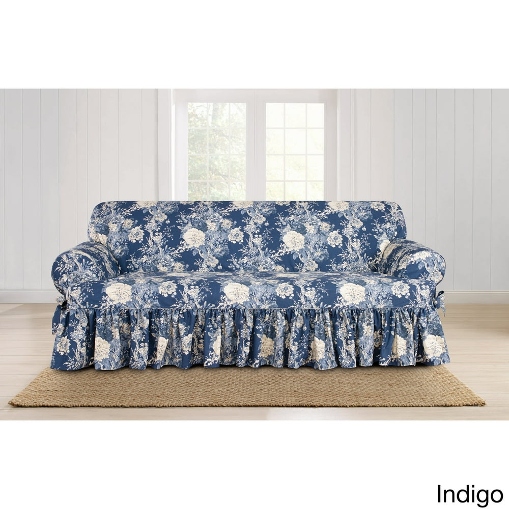 Sure Fit Ballad Bouquet 1 Piece T-Cushion Sofa Slipcover - Walmart.com
