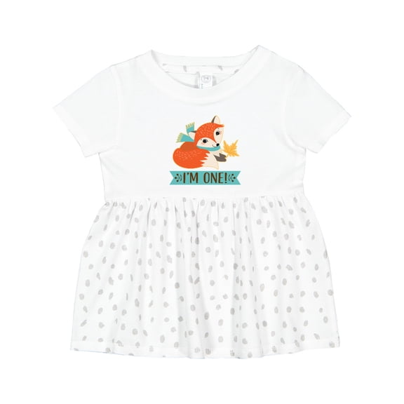 Inktastic 1st Birthday Woodland Fox 1 Year Old Girls Baby Dress