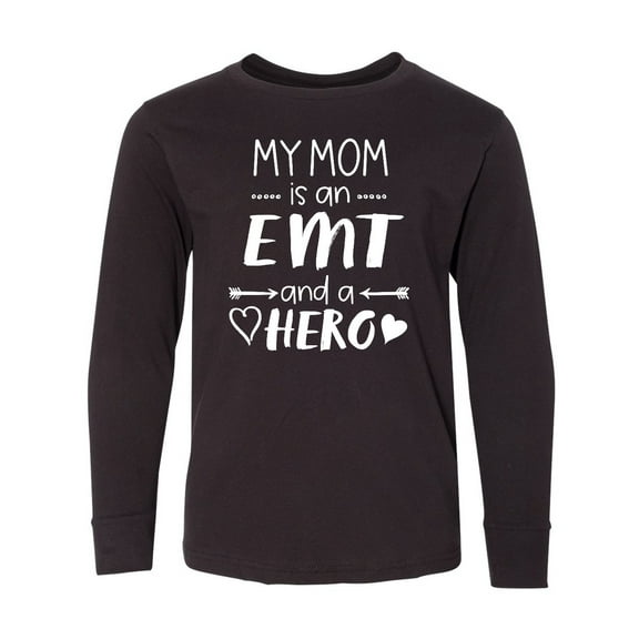 Inktastic My Mom is an EMT and a Hero Long Sleeve Youth T-Shirt