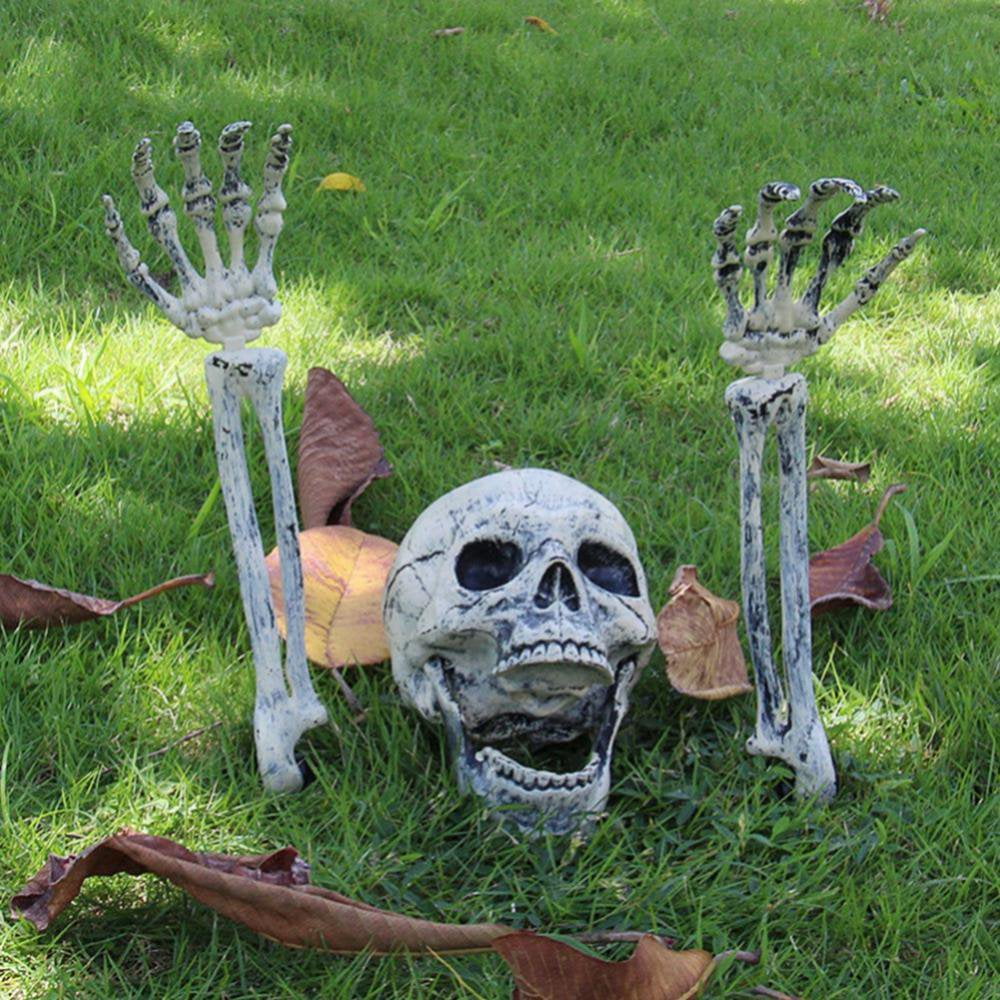 Décoration murale Halloween squelette prop humain pleine taille crâne