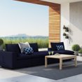 thumbnail image 2 of Modular Lounge Sectional Deep Sofa Chair Set, Sunbrella, Blue Navy, Fabric, Modern Contemporary, Outdoor Patio Balcony Cafe Bistro Garden Furniture Hotel Hospitality, 2 of 10