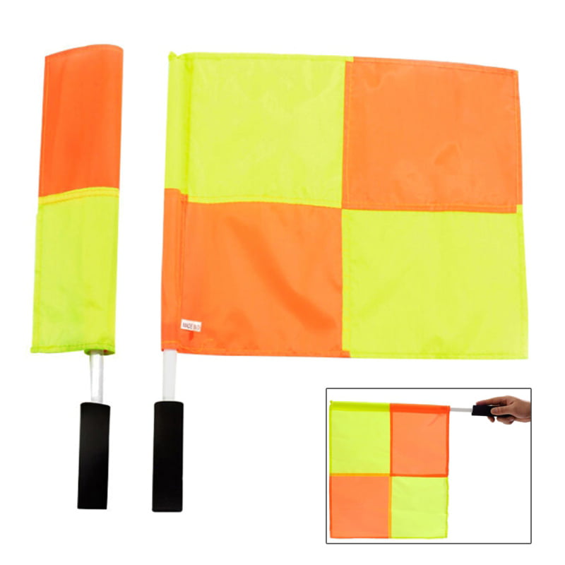 Soccer Referee Flags Professional Football Linesman Flags with Storage Bag ~Y 