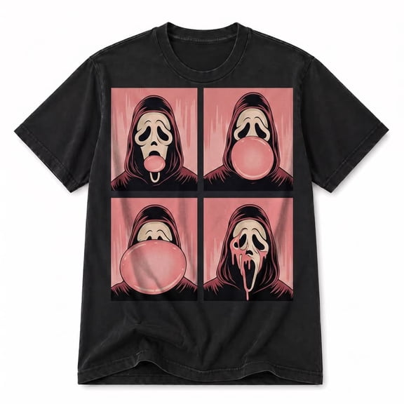 Ghost Face Bubble Gum T-Shirt, Sizes S-5XL, Gildan 5000