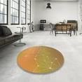 thumbnail image 3 of Ahgly Company Indoor Round Patterned School Bus Yellow Area Rugs, 7' Round, 3 of 6