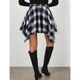thumbnail image 3 of FEOYA Asymmetrical Skirt Ladies High Waisted Women Irregular Skirts Hem Mini Tie Front Skirt Pleated Streetwear 2XL, 3 of 7