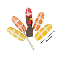 Clearance Items! Turkey Decoration, Hilingoto Fall Decor Thanksgiving Turkey Turke Y Planter Wooden Sticks Thanksgiving Turke Y Flower Pot Decoration Insert Gardening Decoration(1X Turkey Decoration)