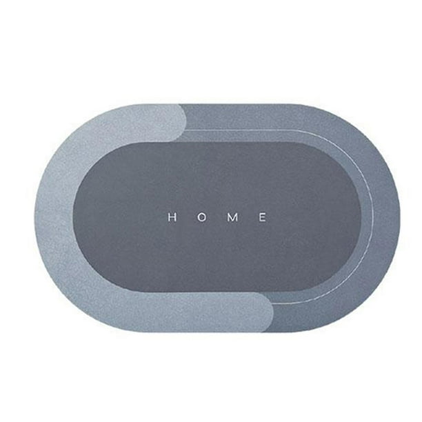 Alfombrilla de suelo superabsorbente de secado rápido antideslizante de estilo nórdico, alfombrilla de baño de barro de diatomeas para suelo de baño/50X80CM ovalada/ Afortunado Sencillez