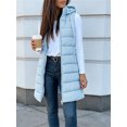 thumbnail image 4 of Fall Winter Women Sleeveless Long Vest Hooded Puffer Zipper Outwear Vest, 4 of 7