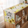 thumbnail image 6 of Table Runners 72 Inches Long Dress Scarves, Sunflower Floral Farmhouse Kitchen Table Runner, Coffee Tablerunners, Farmhouse Pastoral Daisy Bees Beige Burlap 18x72 Inch, 6 of 9