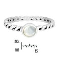 thumbnail image 3 of AeraVida Elegant White Mother of Pearl Inlay Sterling Silver Twisted Band Ring - 9, 3 of 5
