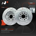 thumbnail image 3 of A-Premium Front Drilled and Slotted Disc Brake Rotors Set Compatible with Volkswagen Jetta 2005-2020 Golf 2010-2021 Beetle 2012-2019 Rabbit 2006-2009 GTI 2013 e-Golf Audi A3 A3 Quattro 2-PC Set, 3 of 8