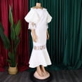 thumbnail image 5 of AURA Womens Off Shoulder Lace Fishtail Midi Dress High Waist Party Cocktail Zipper, 5 of 10